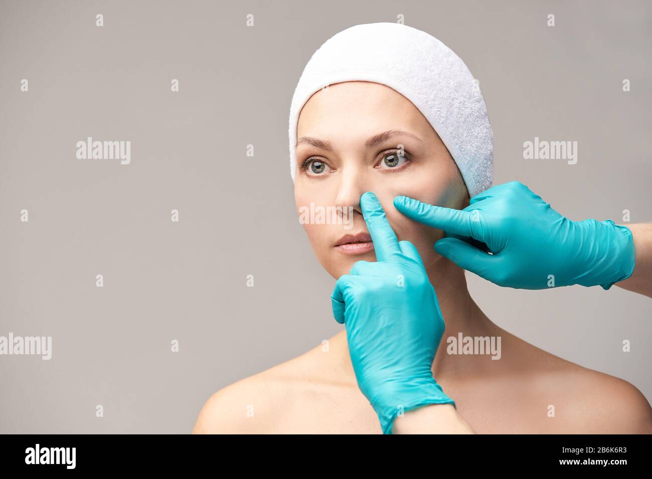 Derma rejuvenate treatment. Cosmetology face surgery. Anti wrinkle exam