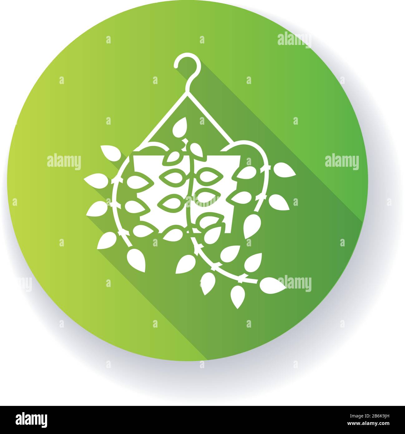 Pothos green flat design long shadow glyph icon. Devils ivy. Epipremnum ...