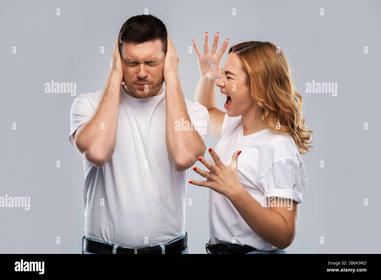 unhappy couple having argument Stock Photo - Alamy