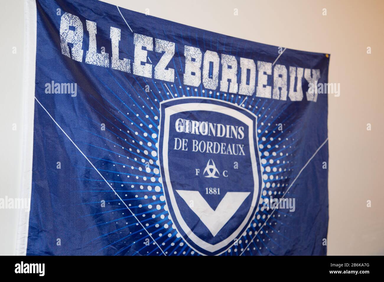 Bordeaux Aquitaine France 10 23 2019 Flag Soccer Fc Girondins De Bordeaux Logo Sign France Football Stock Photo Alamy