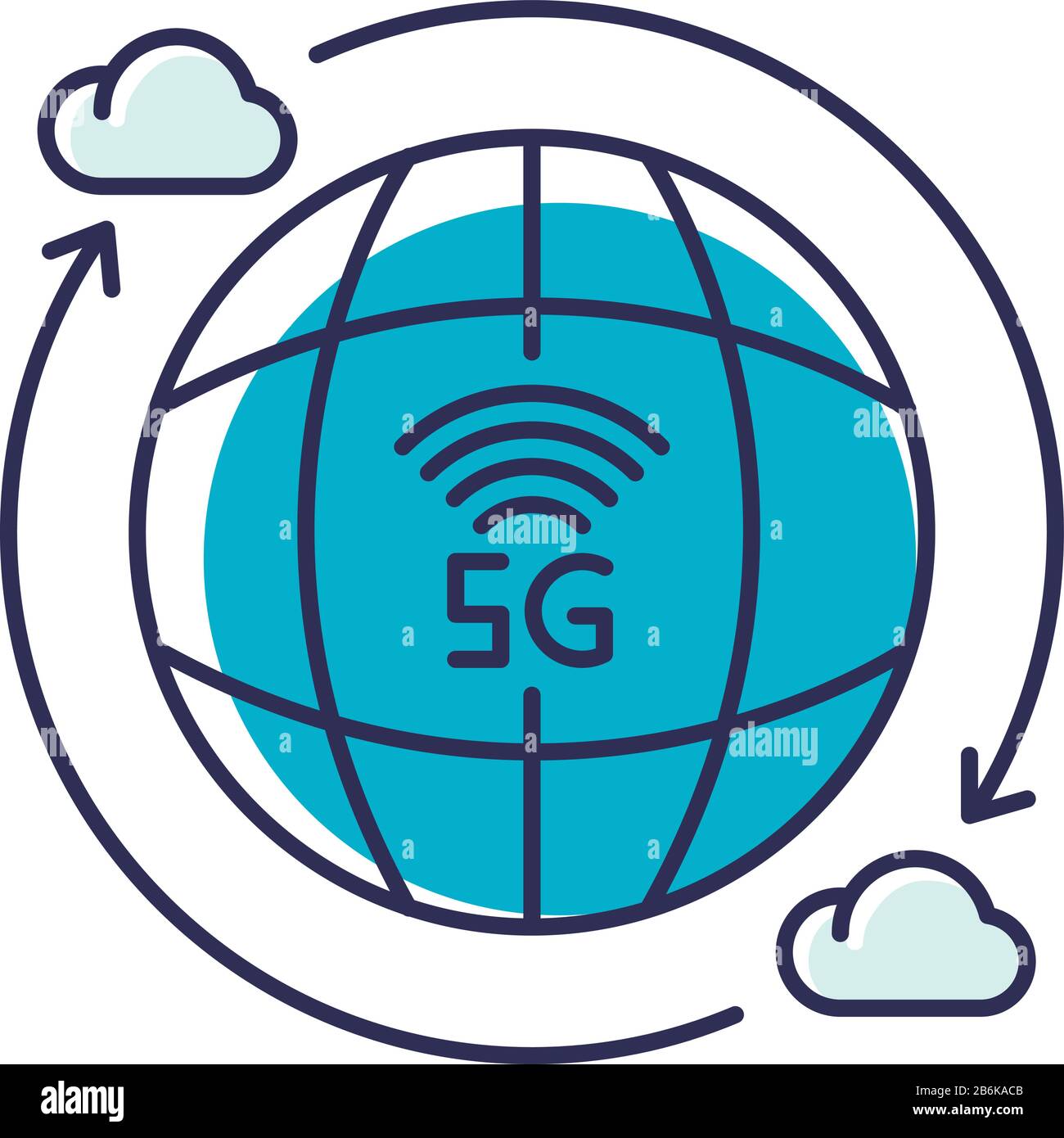 5G wireless technology RGB color icon. Global standard. Fast 