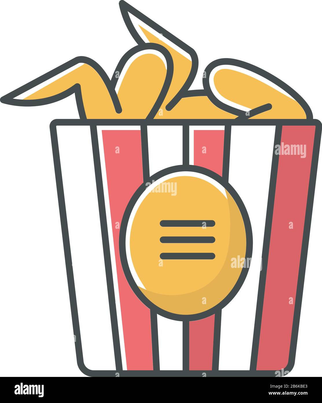Paper bucket of chicken wings RGB color icon. Fast food menu dish. Crispy  fried meat in cardboard package, box. Takeaway tasty restaurant meal Stock  Vector Image & Art - Alamy