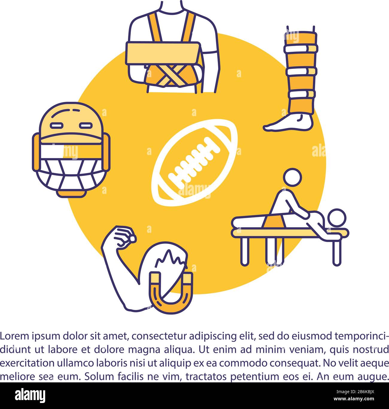 Sports injury first aid concept icon with text. Baseball trauma therapy and treatment PPT page