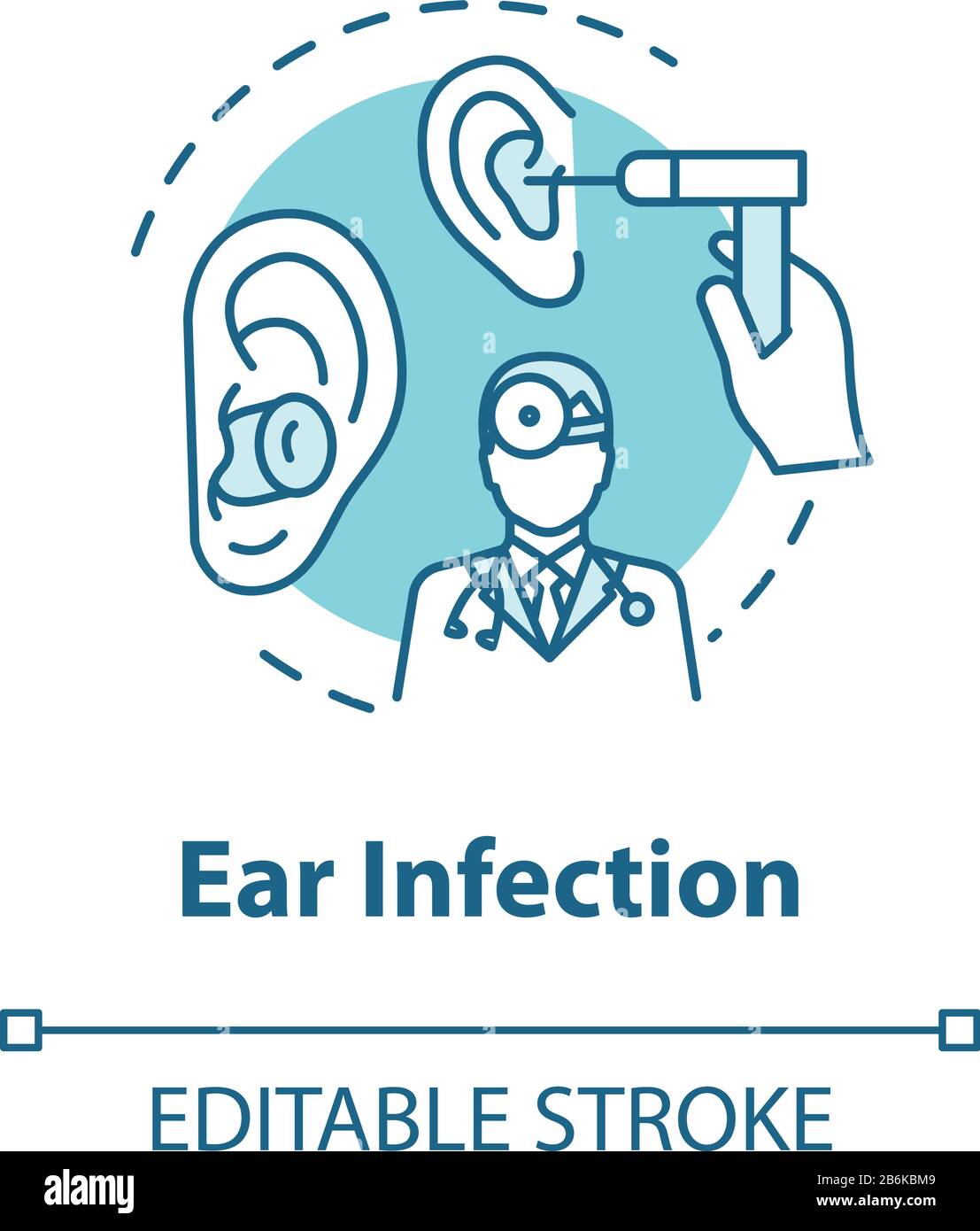 Ear infection concept icon. Diagnosis for otitis. Hospital treatment