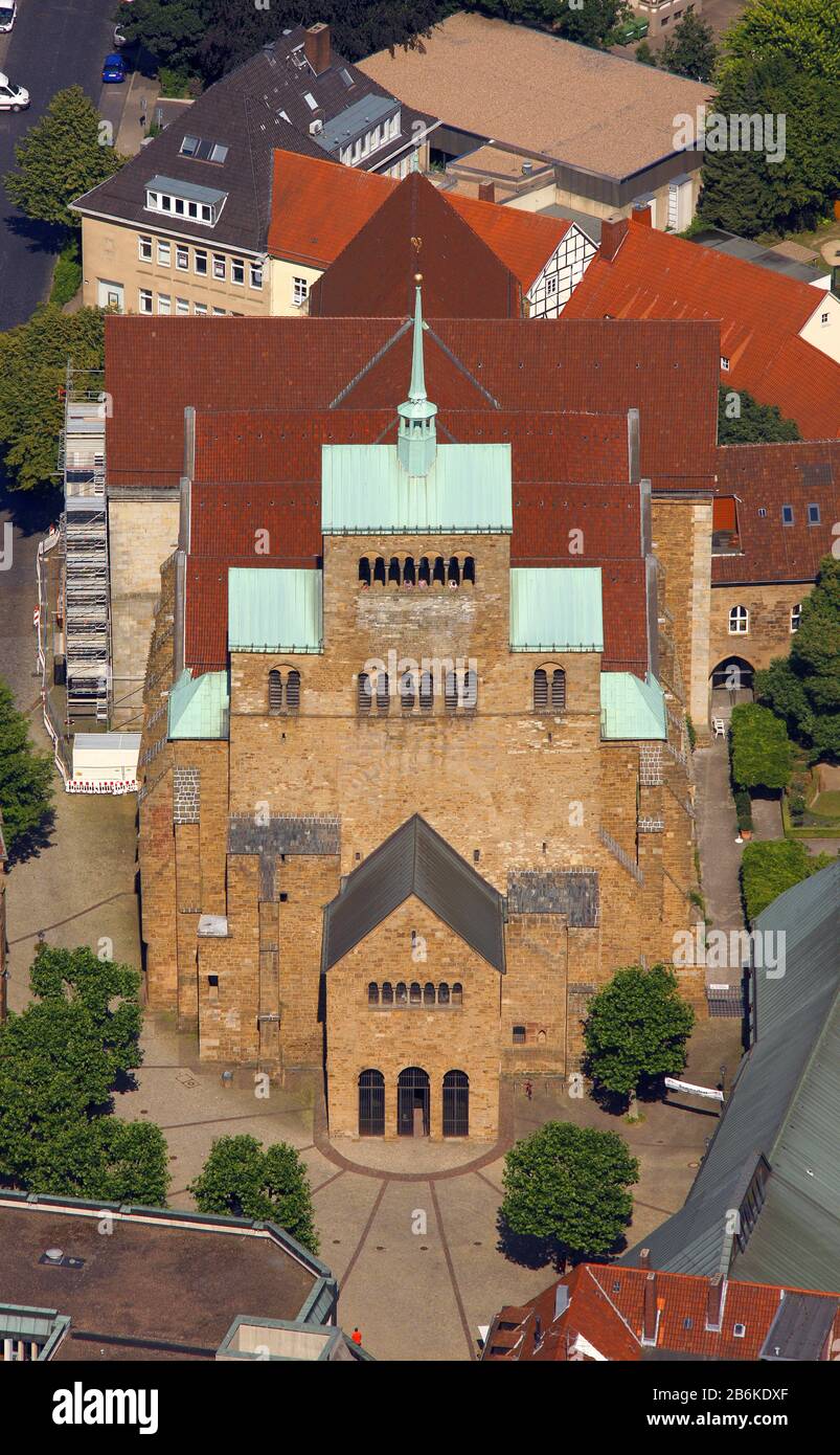 old city of Minden with Cathedral, aerial view, 27.06.2011, Germany