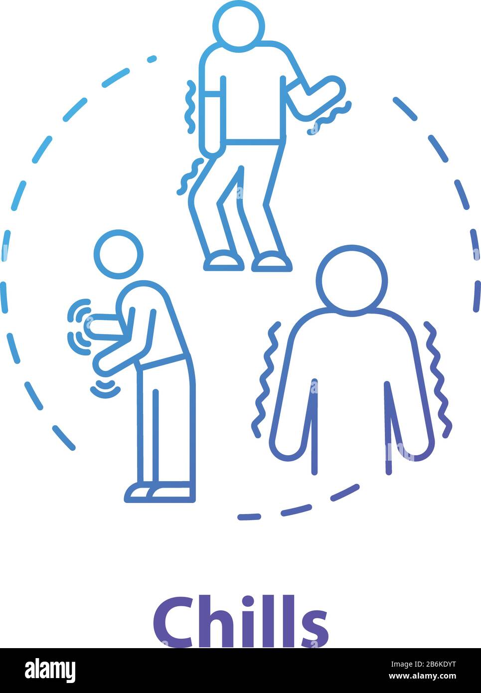 Chills concept icon. Influenza infection. Flu symptom. Tremor and