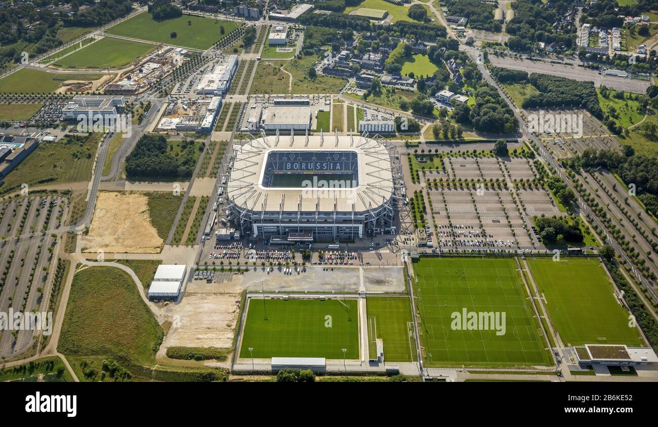 , Borussia-Park Stadium of the football team Borussia Monchengladbach, 12.08.2014, aerial view, Germany, North Rhine-Westphalia, Moenchengladbach Stock Photo