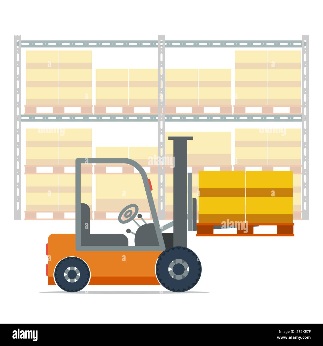 Vector illustration loading truck Cut Out Stock Images & Pictures - Alamy