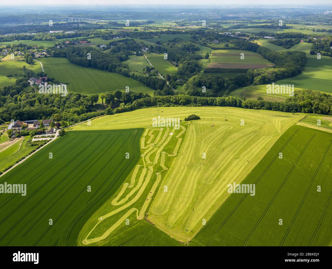 swin golf course Rutherhof in Kettwig, aerial view, 16.05.2014, Germany,  North Rhine-Westphalia, Ruhr Area, Essen Stock Photo - Alamy