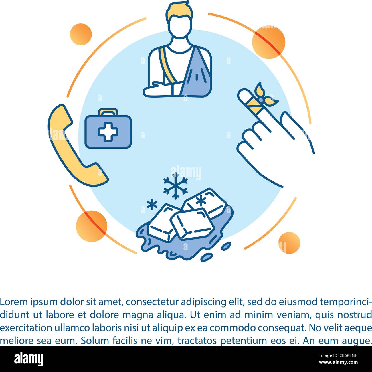Injury first aid concept icon with text. Bone and cartilage fracture