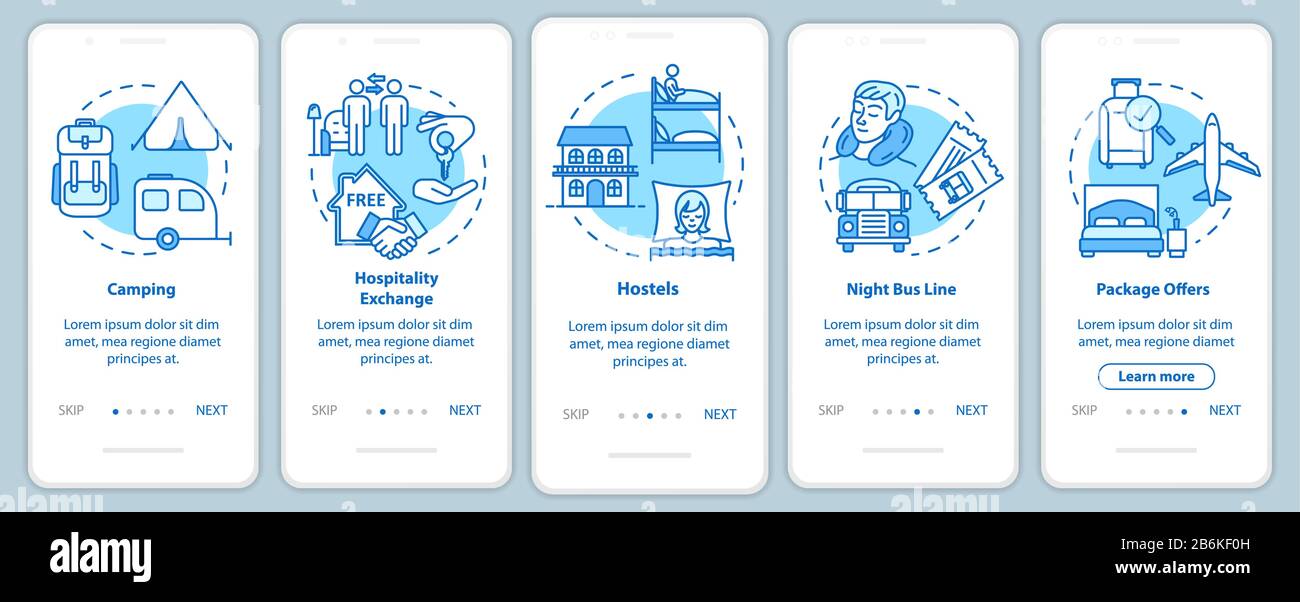 Sleeping onboarding mobile app page screen with concepts. Money saving ...