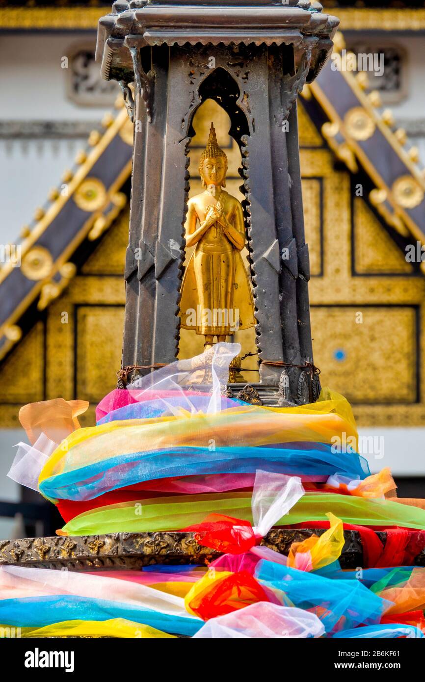 Buddha statue in Wat Chedi Luang,  Chiang Mai, Thailand, Stock Photo