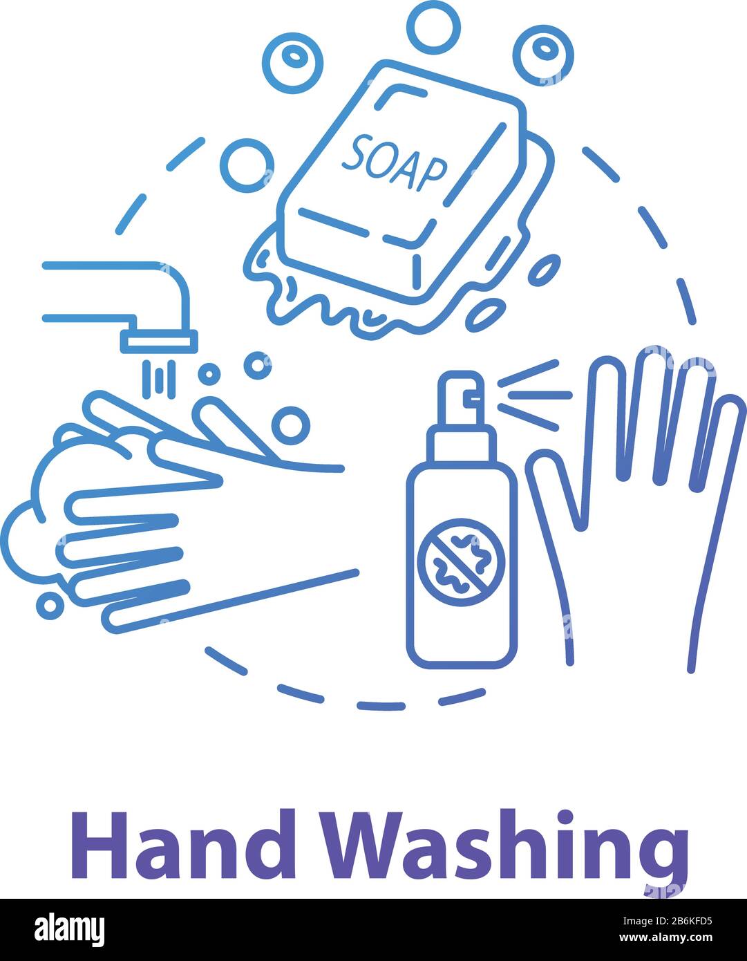 Hand washing concept icon. Liquid foam for sanitary and safety. Rinsing