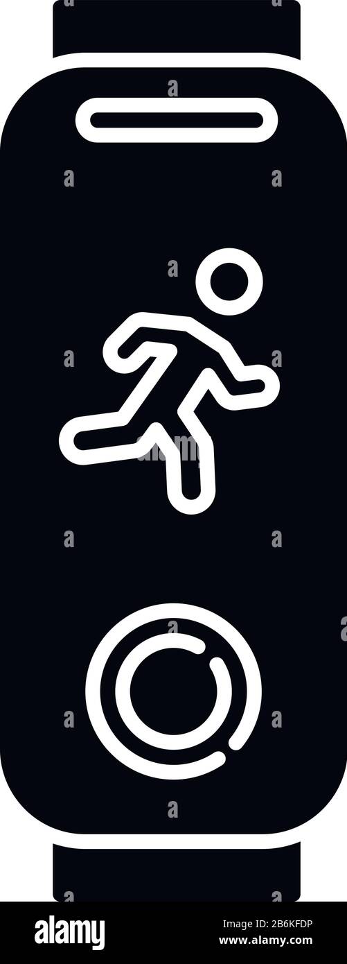 Fitness tracker black glyph icon. Wearable gadget. Physical activity ...