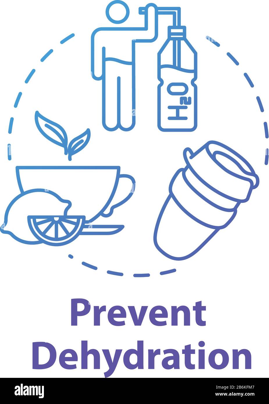 Prevent dehydration concept icon. Heatlhy drink. Natural treatment for flu. Moisturizing and skincare. Stay hydrated idea thin line illustration Stock Vector