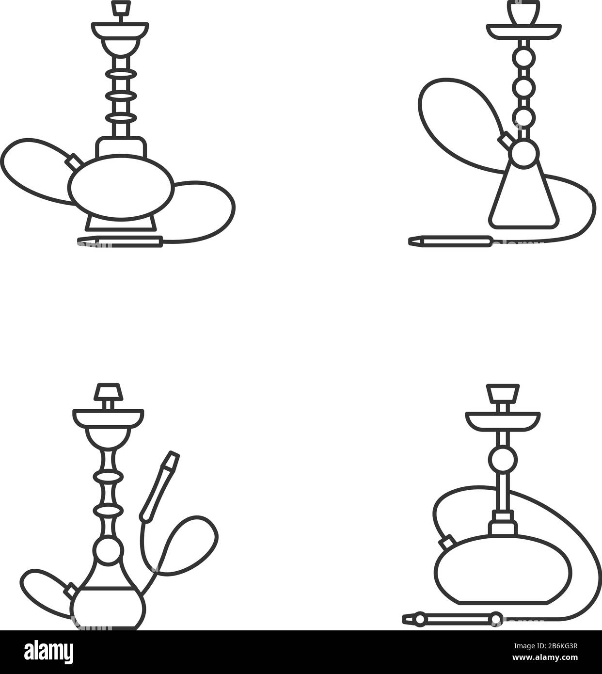 Hookah Pixel Perfect Linear Icons Set Amusement With Friends Sheesha House Nargile Lounge Customizable Thin Line Contour Symbols Isolated Vector Stock Vector Image Art Alamy