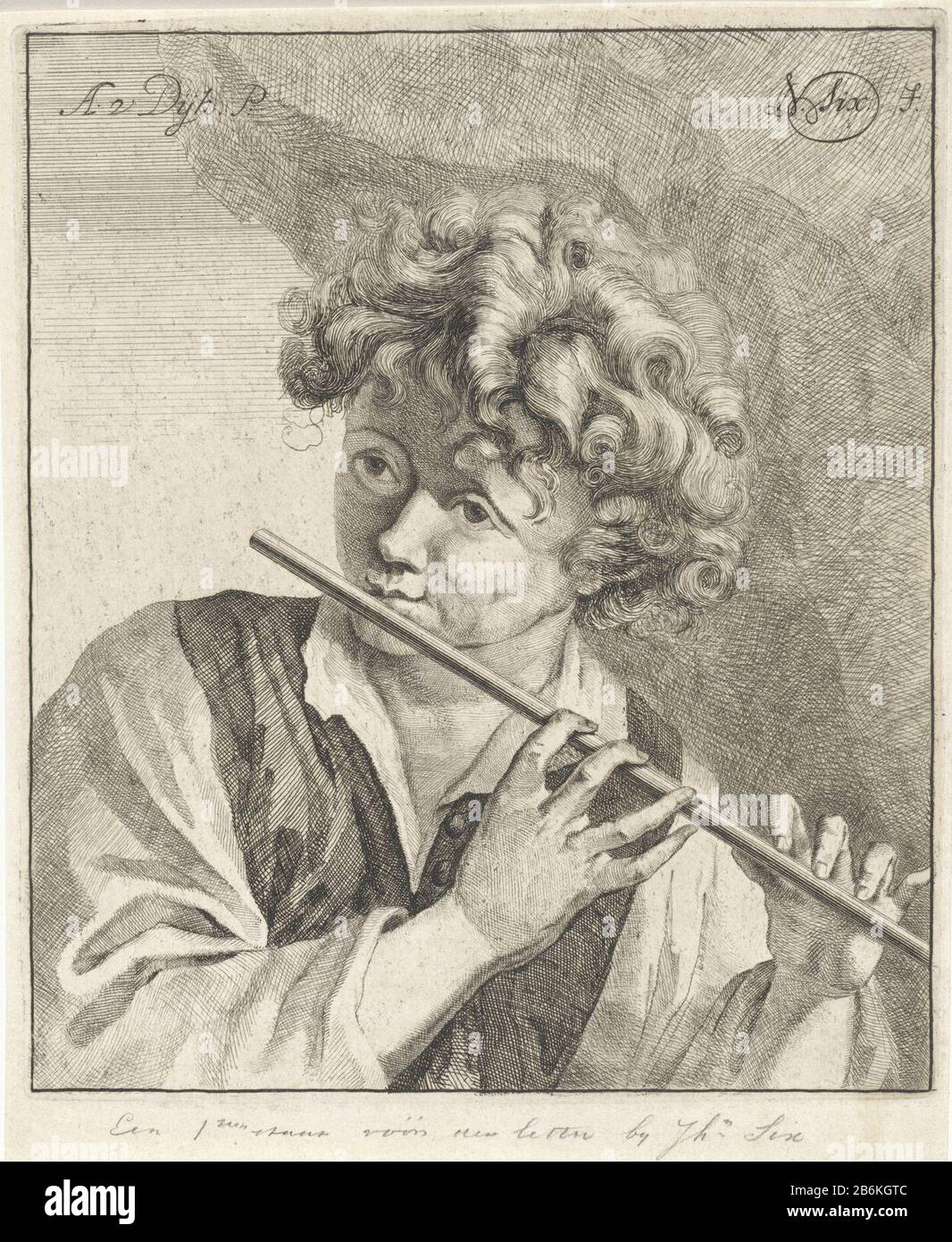Flute playing youth Flute playing young object type picture Item