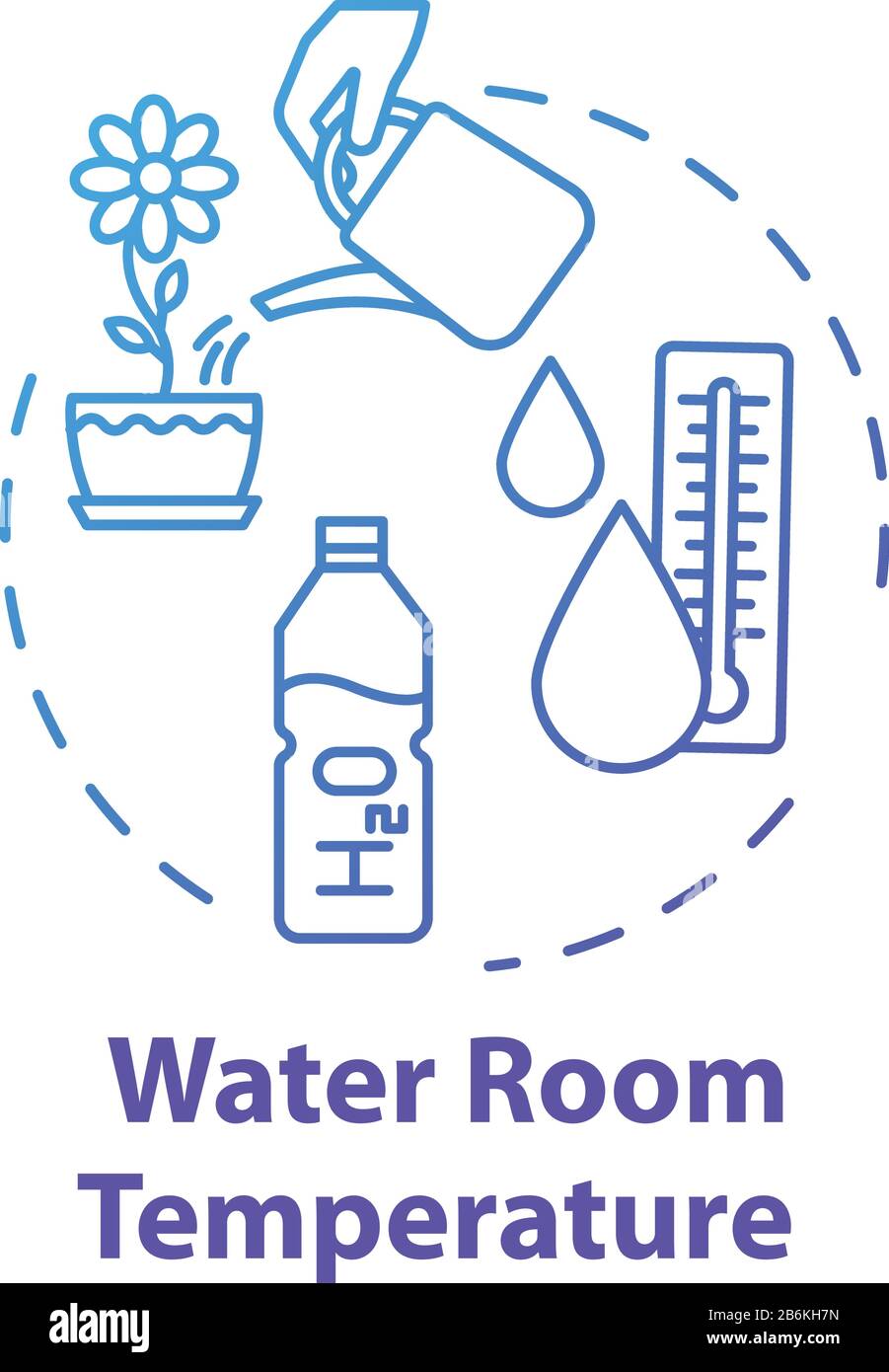Water room temperature concept icon. Appropriate temp maintainence