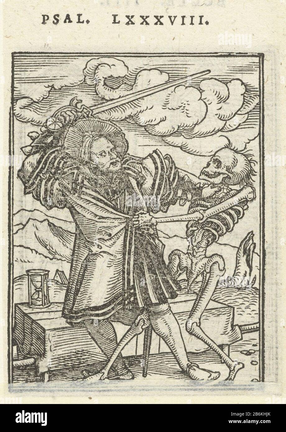 Edelman and Death Danse Macabre (serietitel) Edelman in a duel to the  death. The man raises his heavy d and the skeleton by the throat gelled  strips. Behind them stands a stretcher