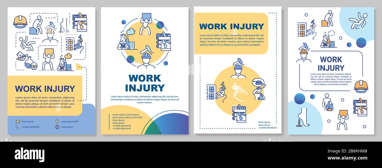 Work injury, industrial traumatism brochure template. Flyer, booklet ...
