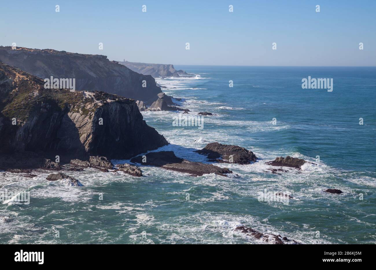 Atlantic rocky coast view, Aljezur, Algarve west, Costa Vicentina