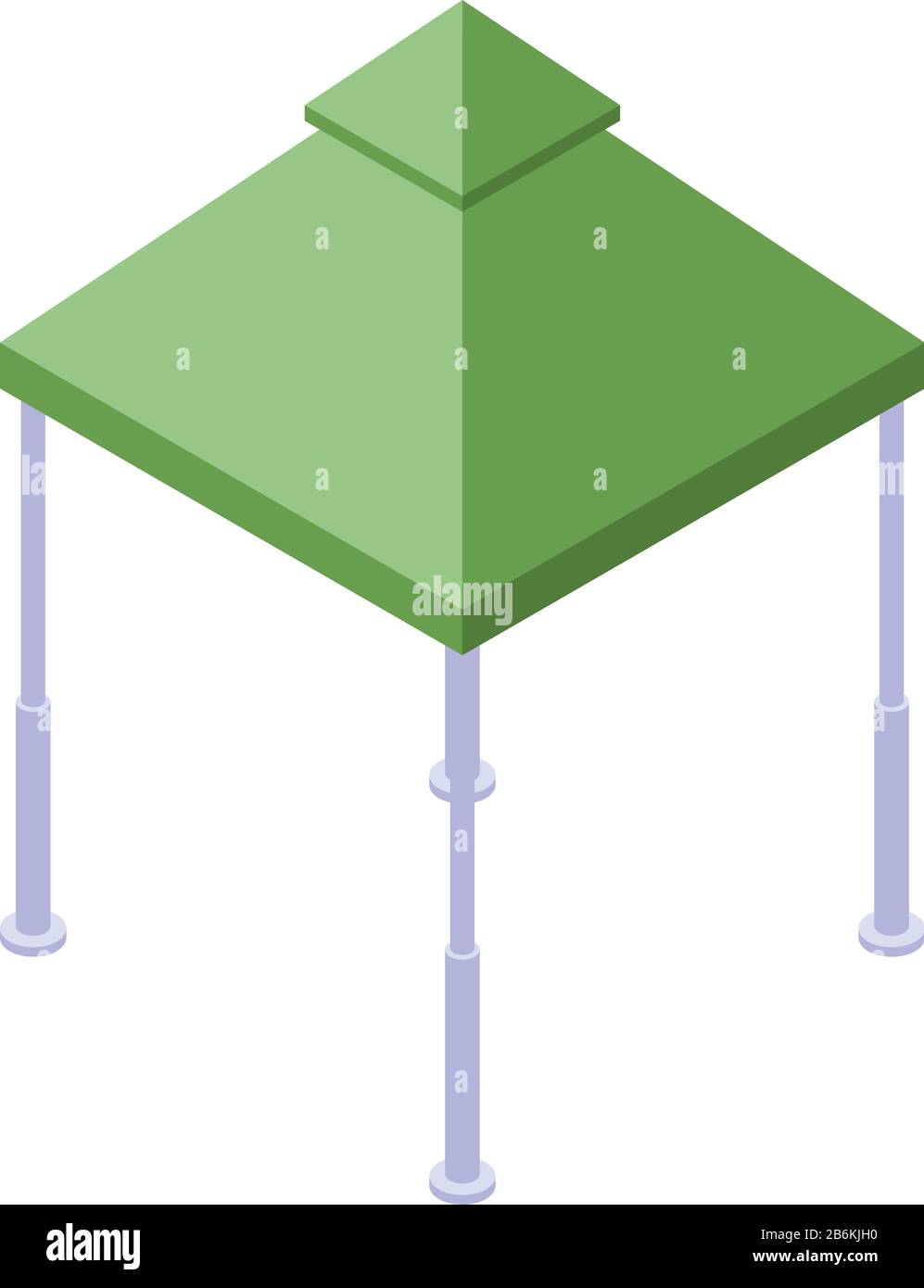 Green gazebo icon, isometric style Stock Vector