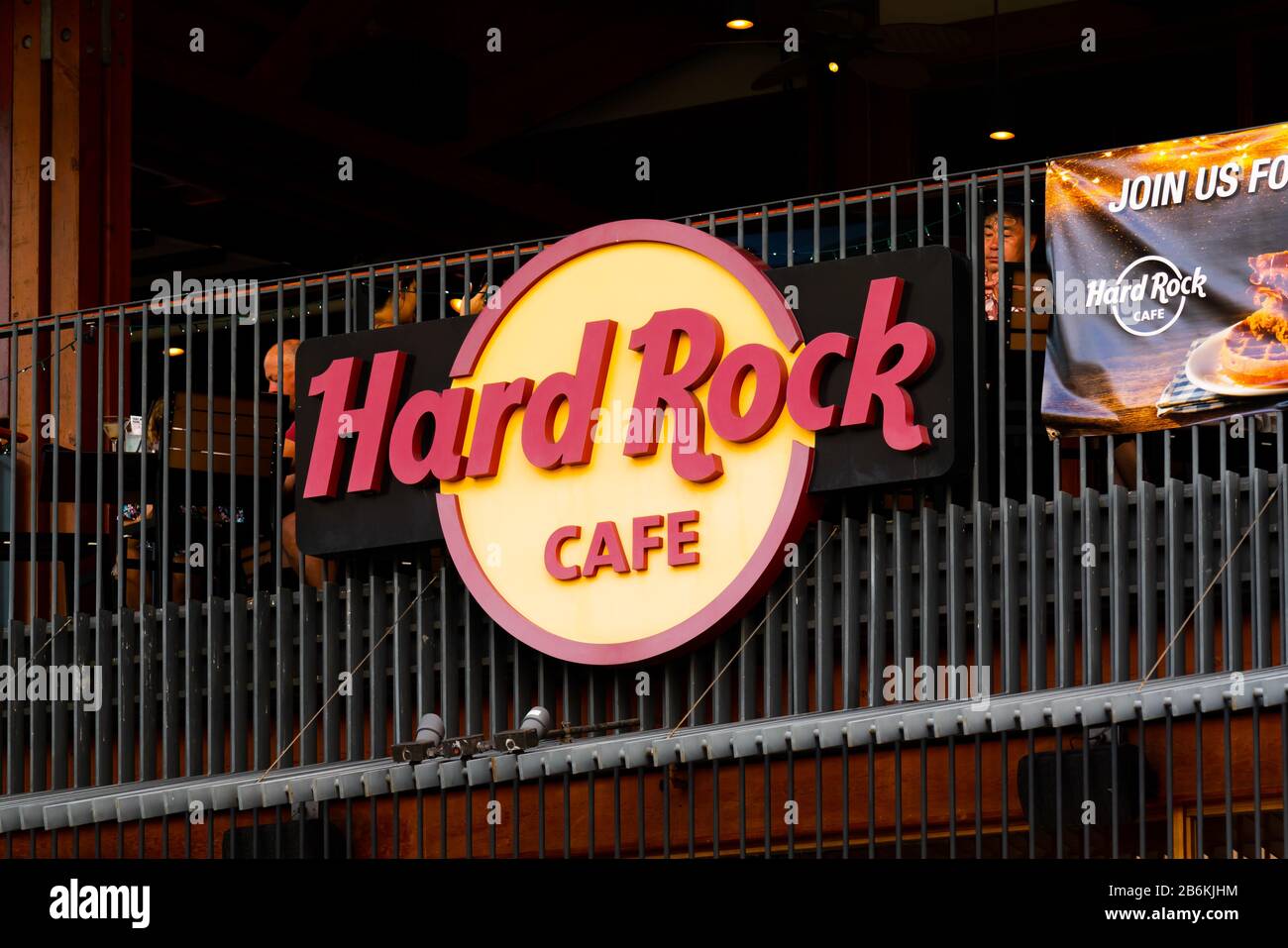 A general view of an american chain of theme restaurants Hard Rock Cafe. Stock Photo