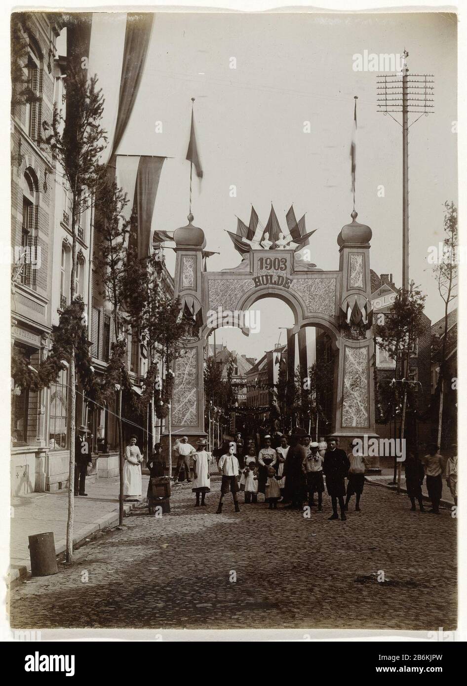 A Triumphal Arch And A Decorated Street On The Occasion Of The Visit Of a-triumphal-arch-and-a-decorated-street-on-the-occasion-of-the-visit-of