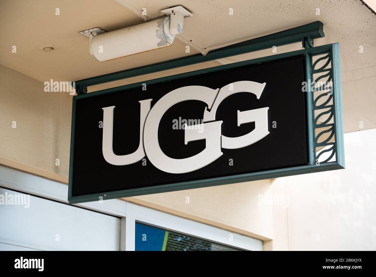 A view of an american footwear company UGG logo Stock Photo - Alamy