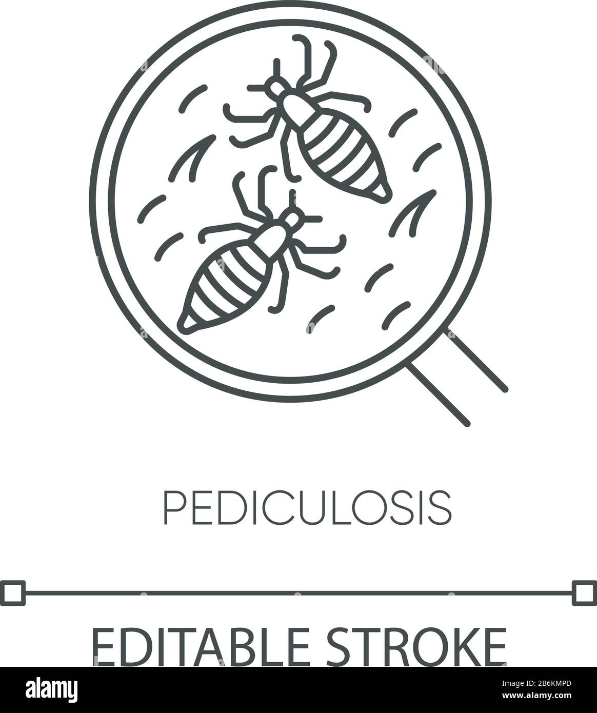 Pediculosis pixel perfect linear icon. Thin line customizable ...