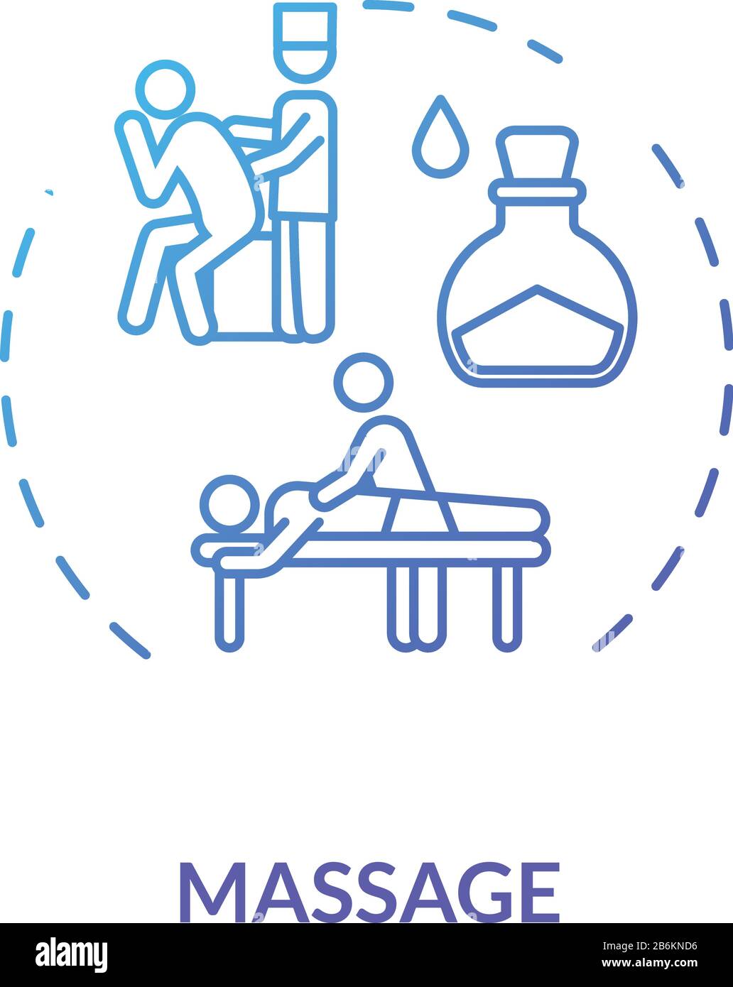 Massage concept icon. Relaxing therapeutic procedure, physiotherapy idea thin line illustration