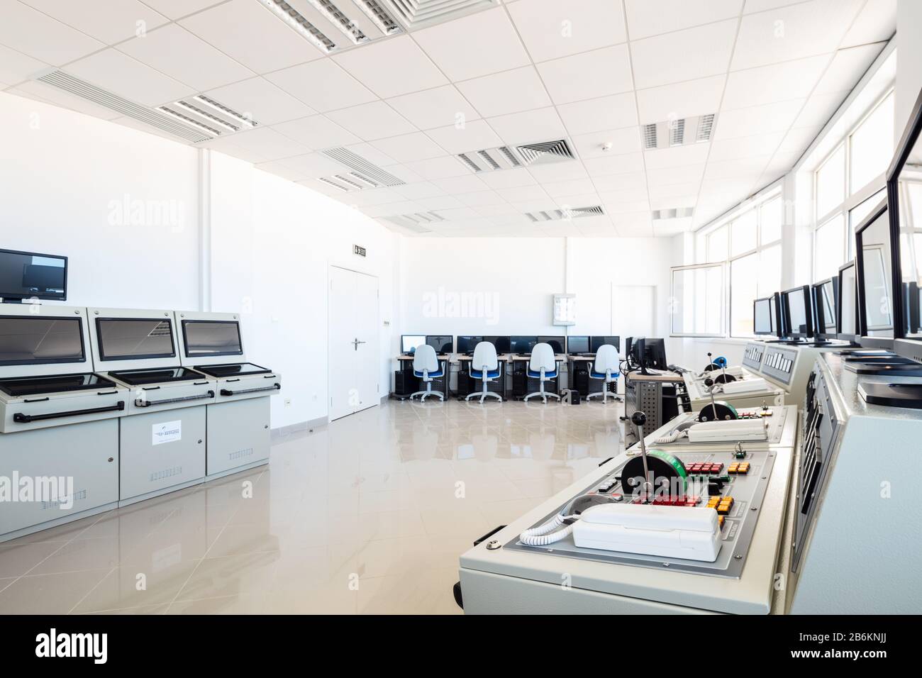 Control room with machines and computers Stock Photo - Alamy