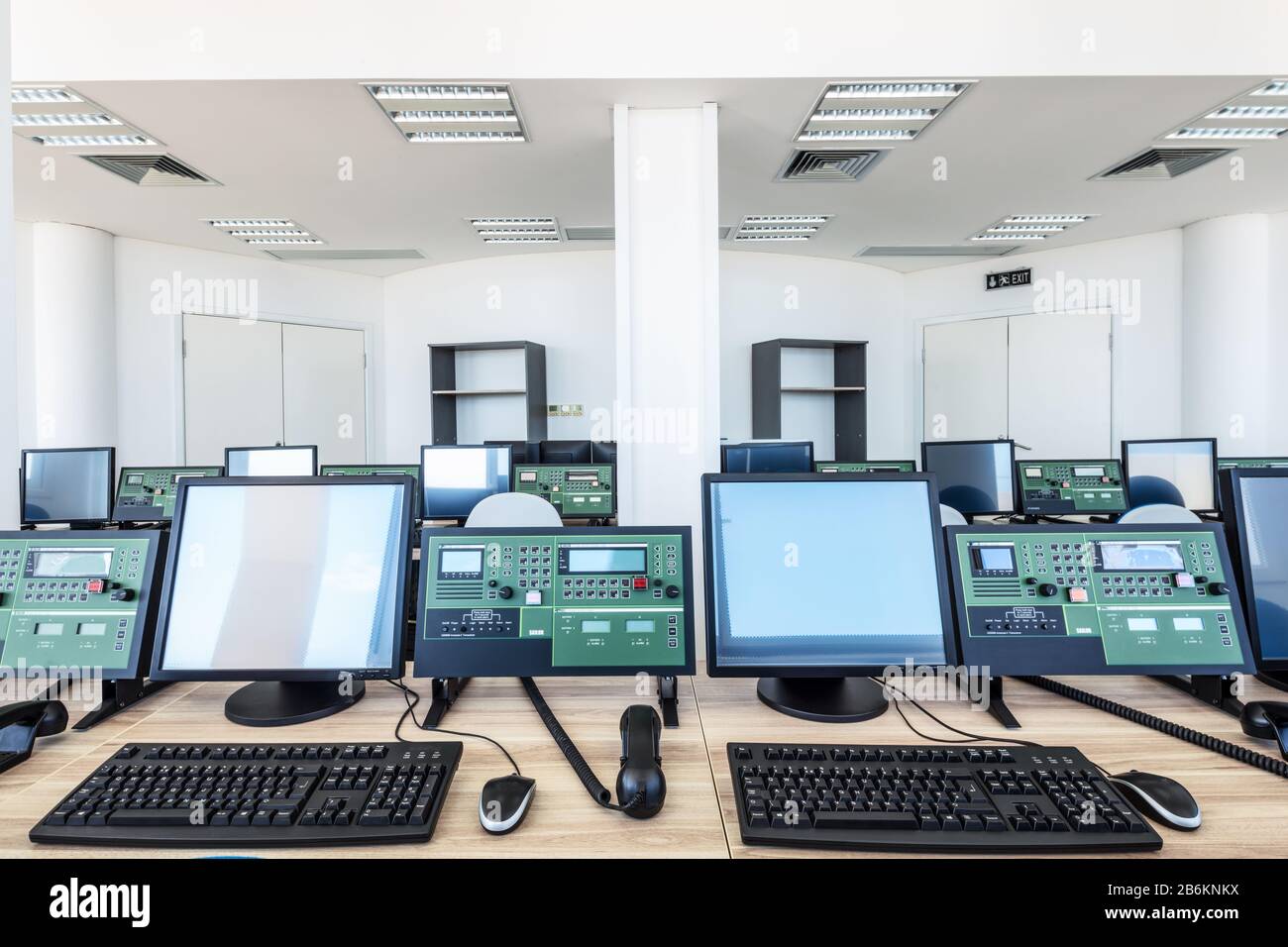 Control room with machines and computers Stock Photo - Alamy