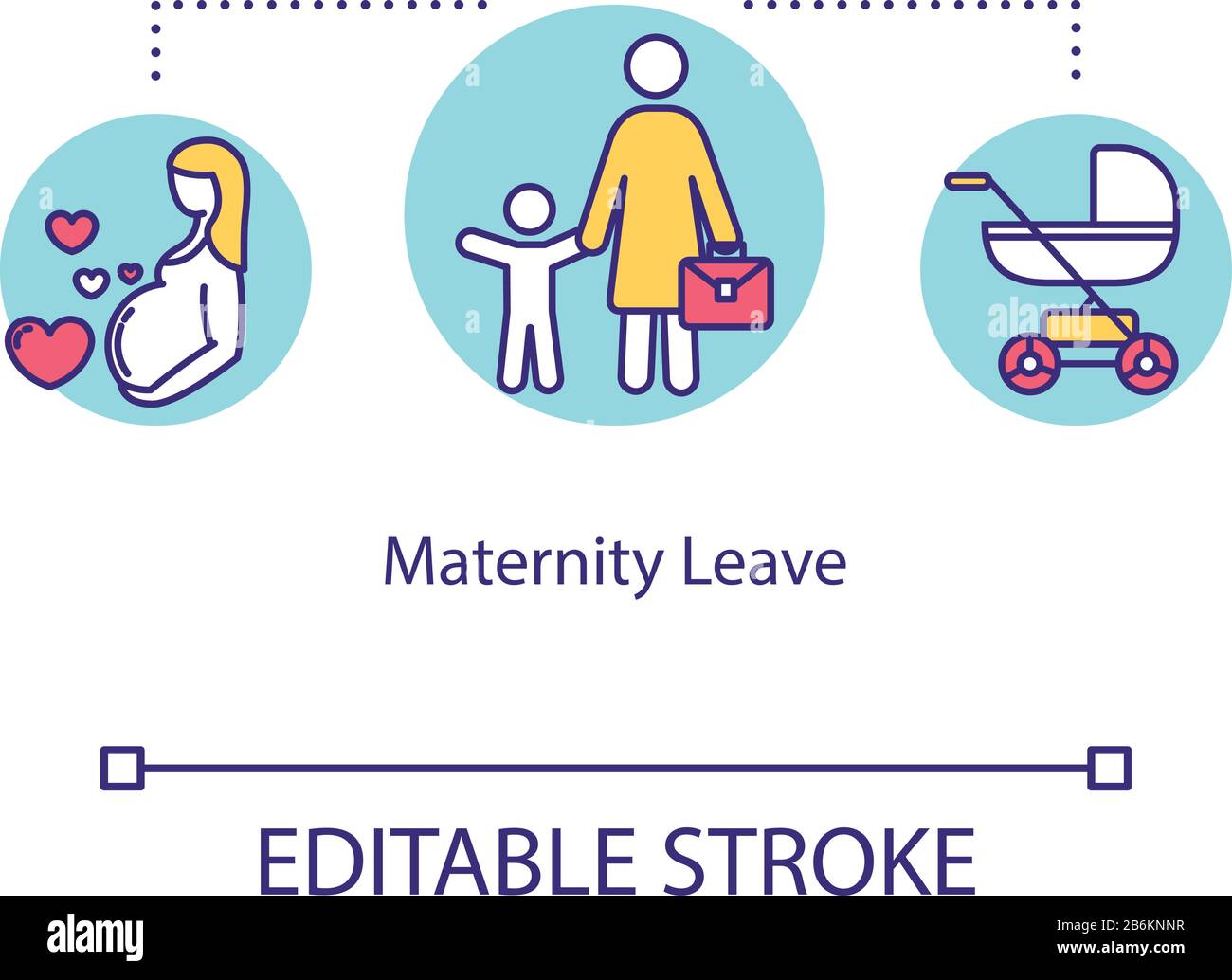 Maternity leave concept icon. Future mother, pregnancy and motherhood