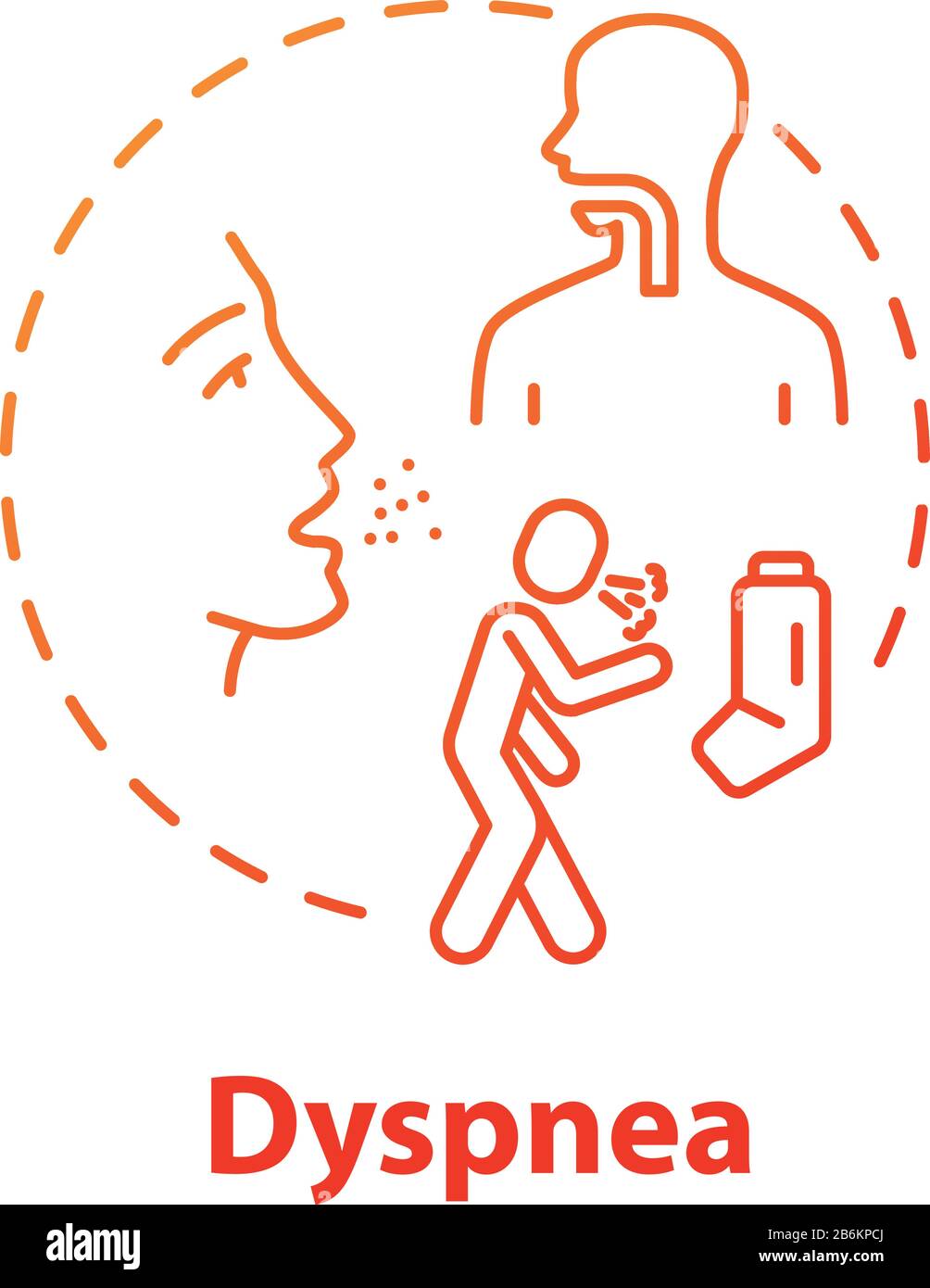 Dyspnea Concept Icon. Difficulty With Allergies. Shortness Of Breath ...