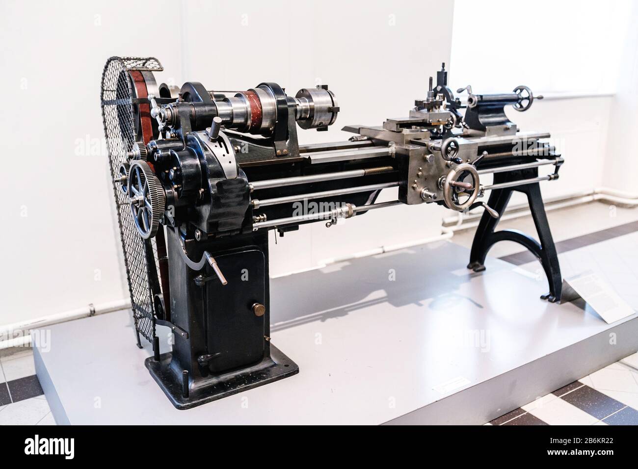 The old lathe machine tool equipment for various metal work Stock Photo -  Alamy