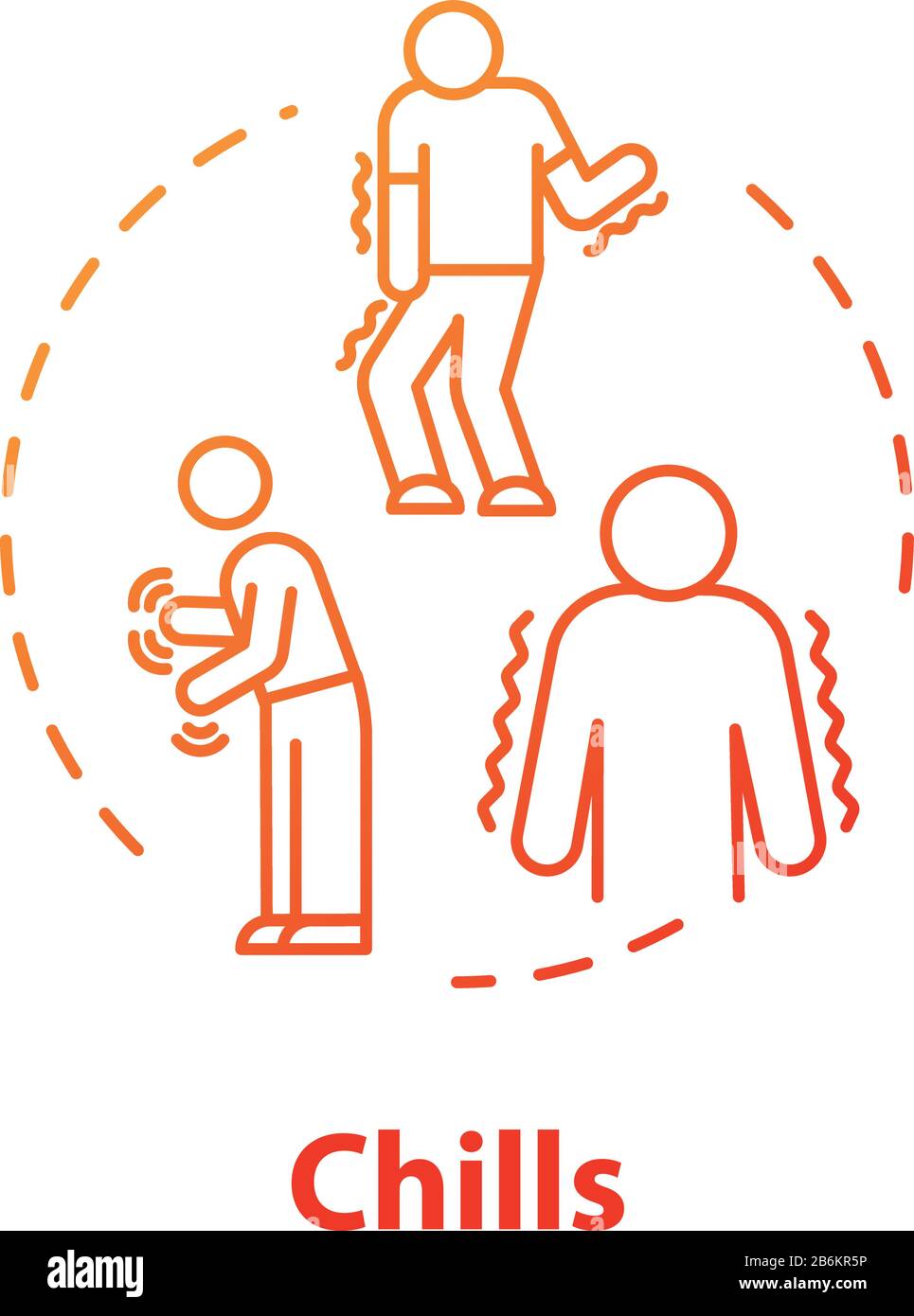 Chills concept icon. Disease sign. Influenza infection. Flu symptom