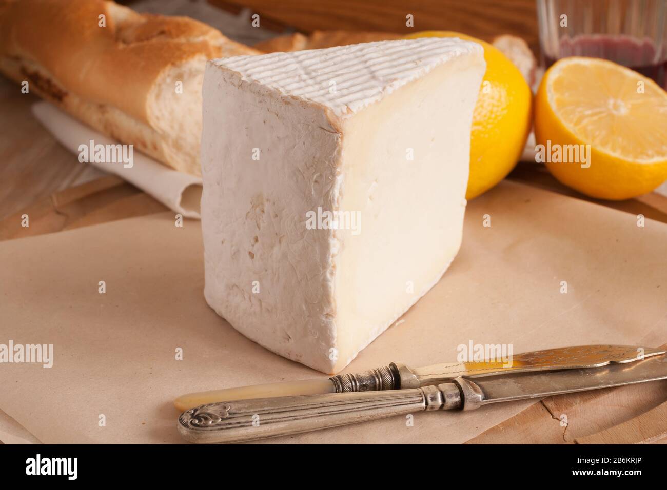 Vignotte a full fat French cheese made in the Champagne-Ardenne region of Normandy Stock Photo