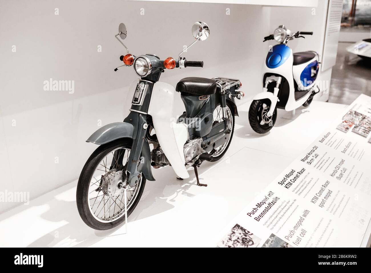 23 MARCH 2017, VIENNA, AUSTRIA: Vintage retro motorcycle in technical museum of Vienna Stock Photo