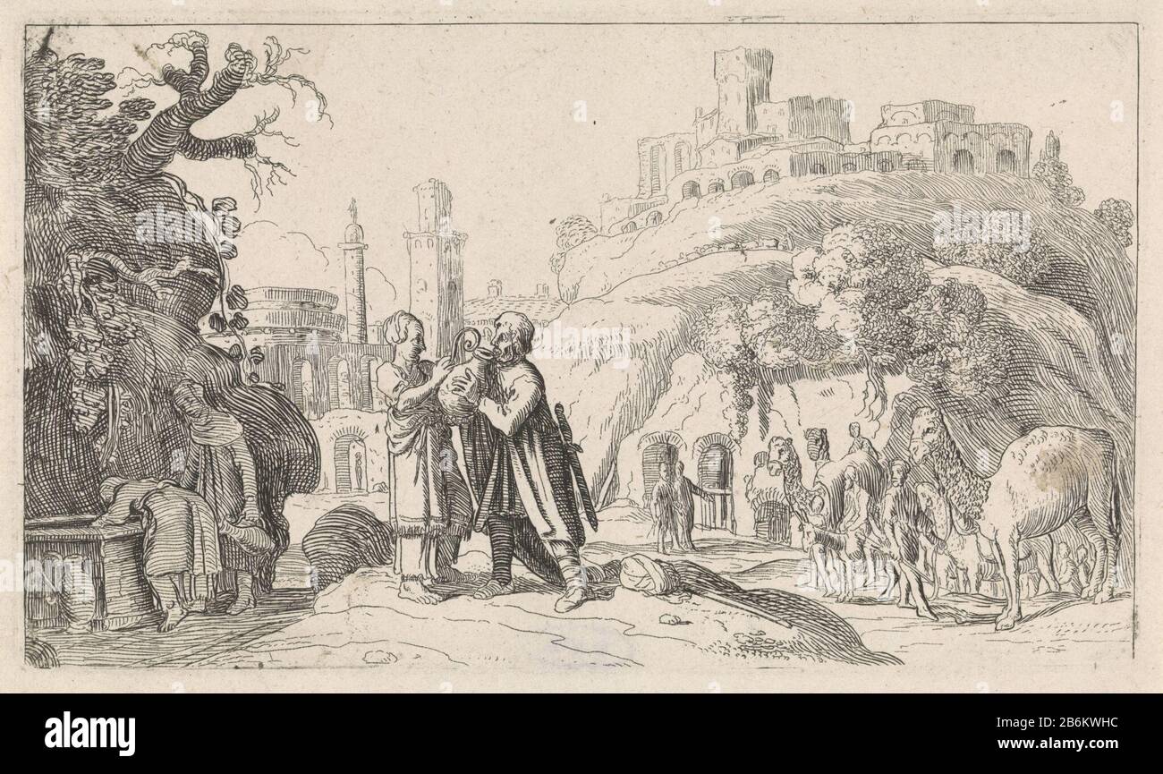 Eliezer, Abraham's servant Rebekah met at the well. They let him drink ...