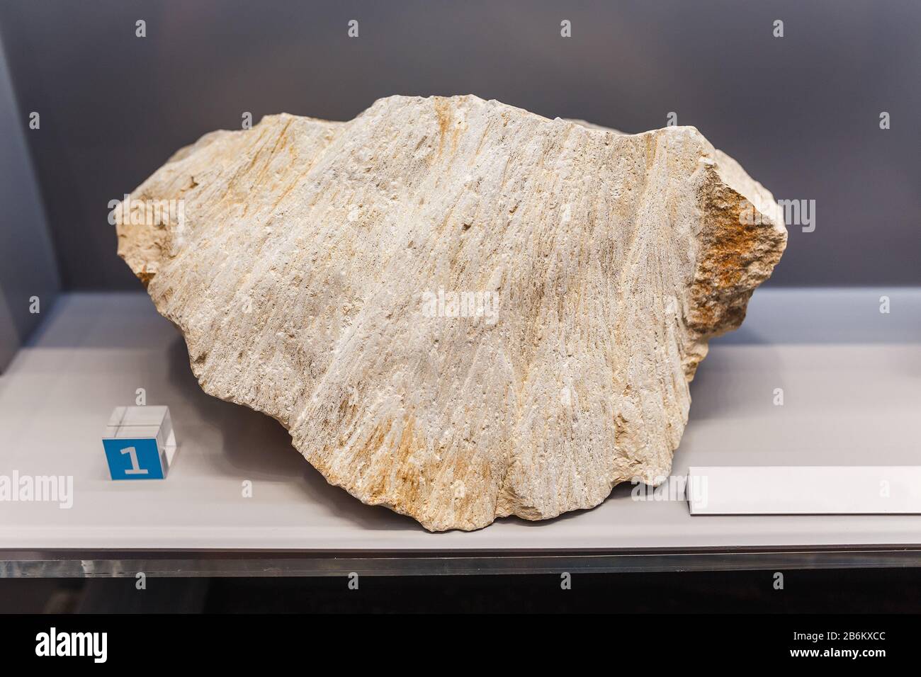 Impact melt rock formed at meteorite crater Stock Photo