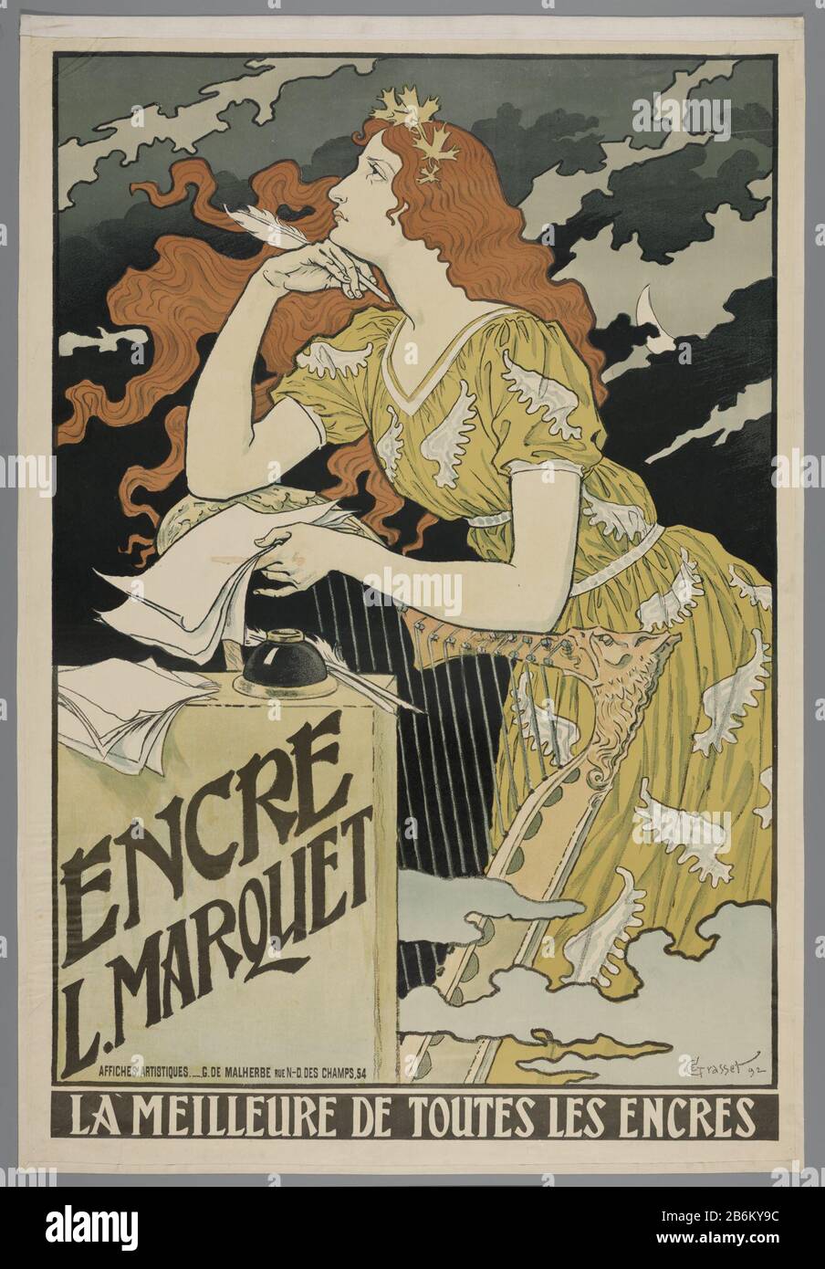 Encre L Marquet, 1892 Encre L. Marquet, 1892 Object Type : poster Object number: RP-P-1912-2479 Manufacturer : Eugène Grasset Dating: 1892 Dimensions: whole: b 825 mmh 1212 mm Stock Photo