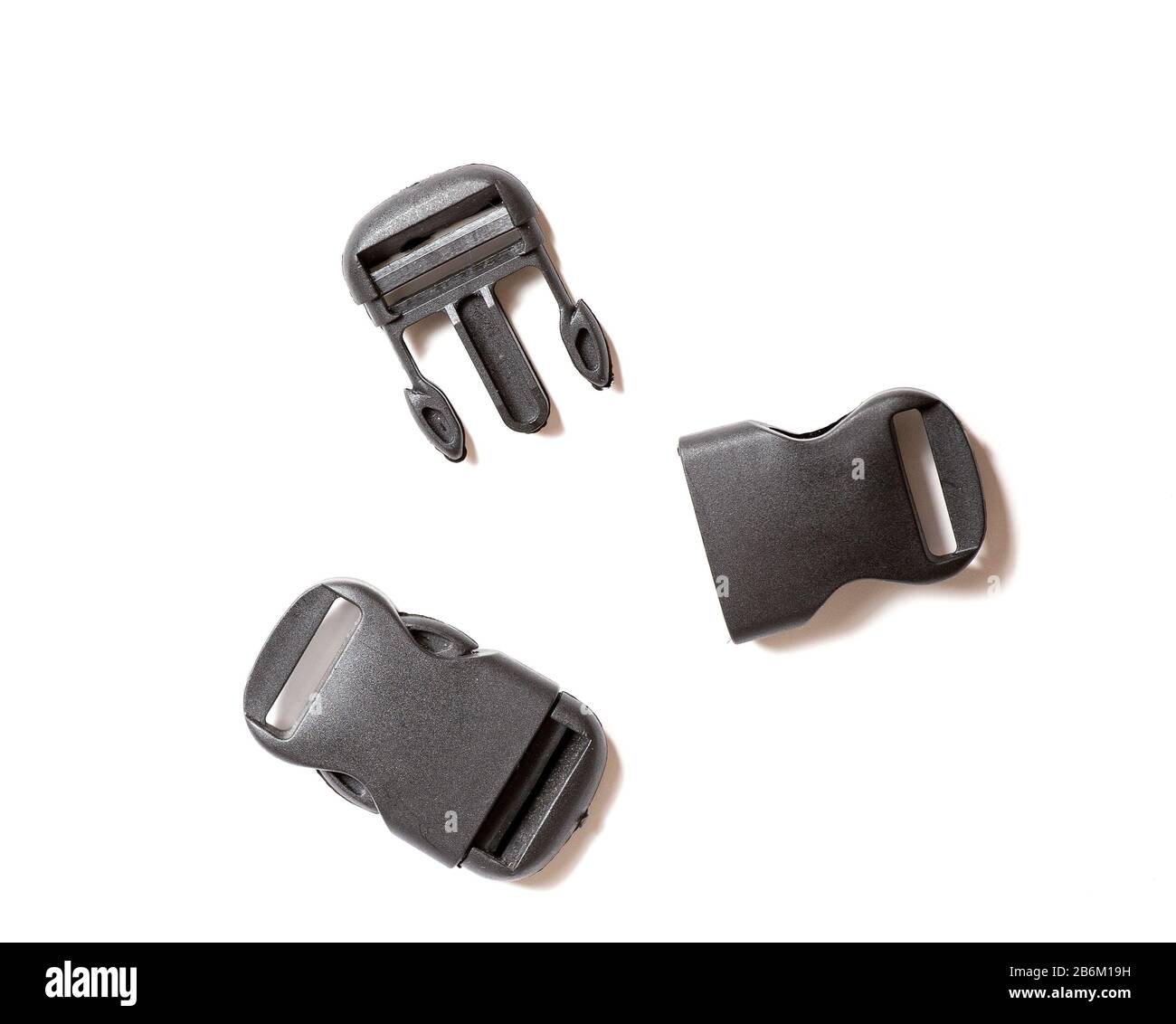 Plastic buckle or fastex buckles isolated on white background Stock