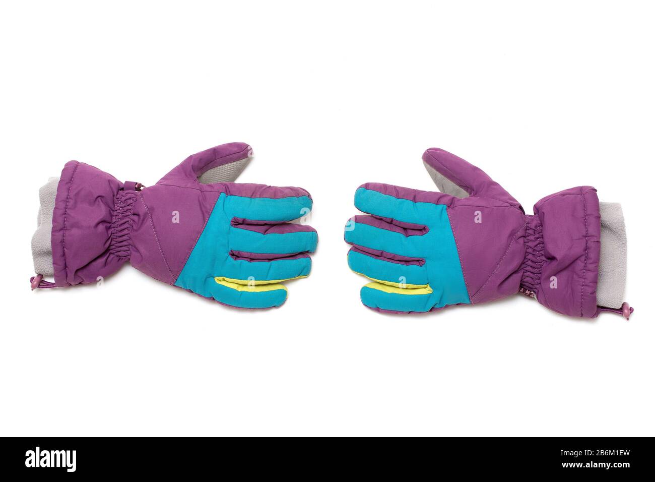 ski gloves isolated on white background Stock Photo