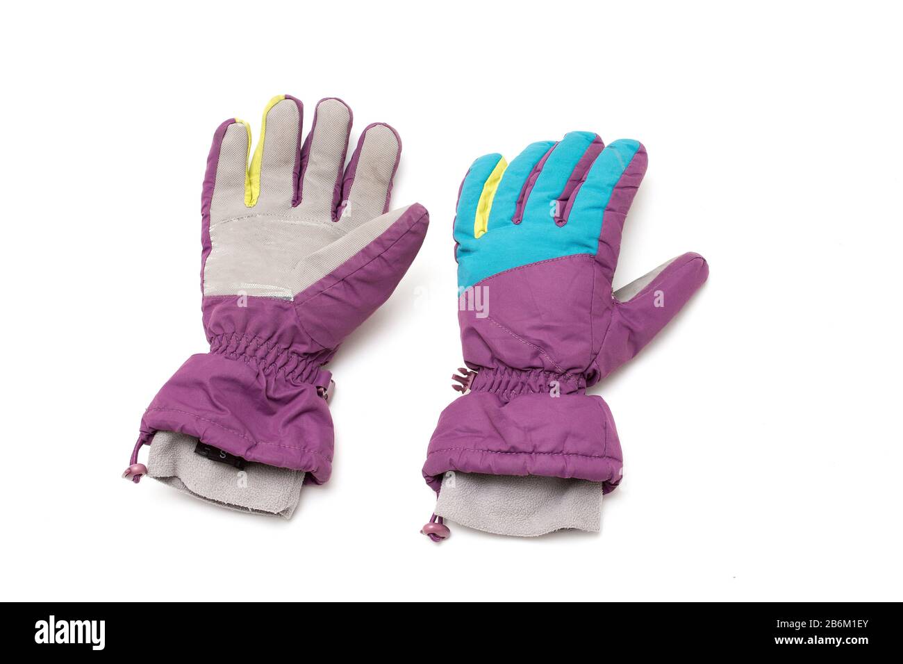 ski gloves isolated on white background Stock Photo