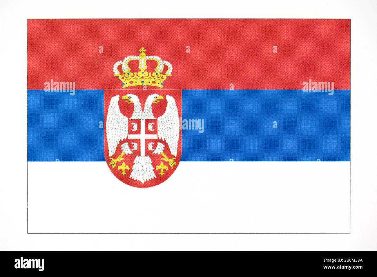 National flag of Serbia. Stock Photo
