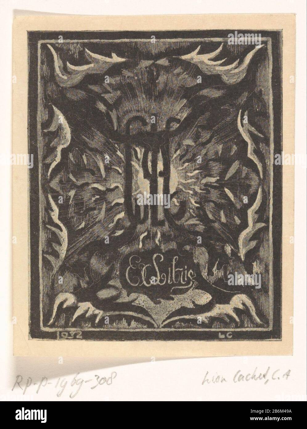 Ex-Libris for L'Ensorcelée Bookplate for L'Ensorcelée, c. 18831885.