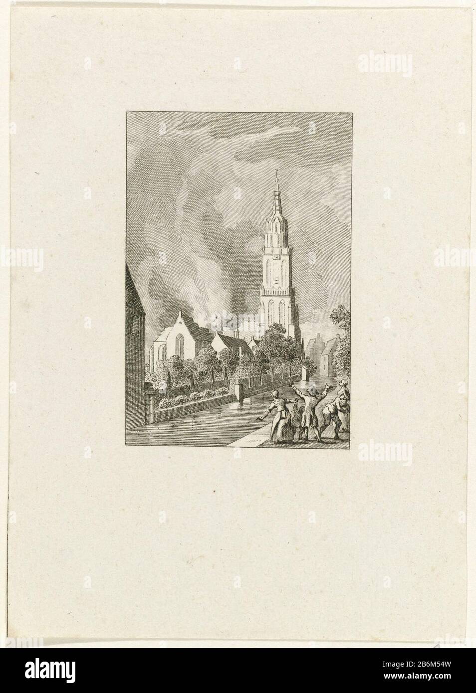 Explosie in de kerk van Amersfoort, 1787 Gunpowder Explosion and fire in the Lady Chapel in Amersfoort, 2 August 1787. the church was destroyed, only the tower, Our Lady tower of Long John, remains overeind. Manufacturer : printmaker: Reinier Vinkeles (I) printmaker: Cornelis Bogert in drawing: Jacobus Buys Place manufacture: Northern Netherlands Date: 1787 - 1795 Physical characteristics: etching and engra, test printing before the letter material: paper Technique: etching / engra (printing process) Measurements: sheet: h 153 mm × W 112 mmToelichtingGebruikt as illustration in: J. Fokke, Hist Stock Photo