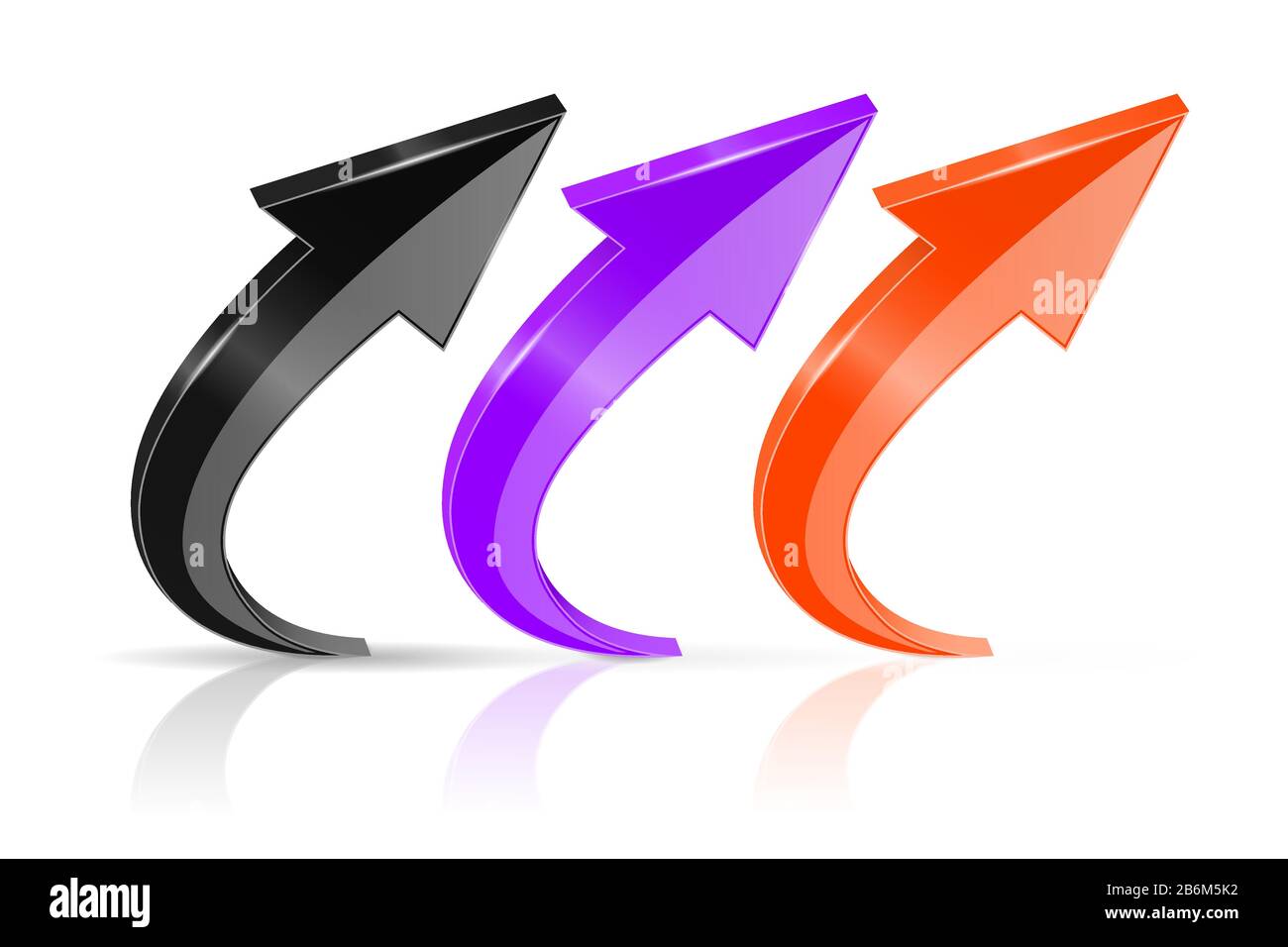 UP arrows set. Shiny 3d colored icons Stock Vector