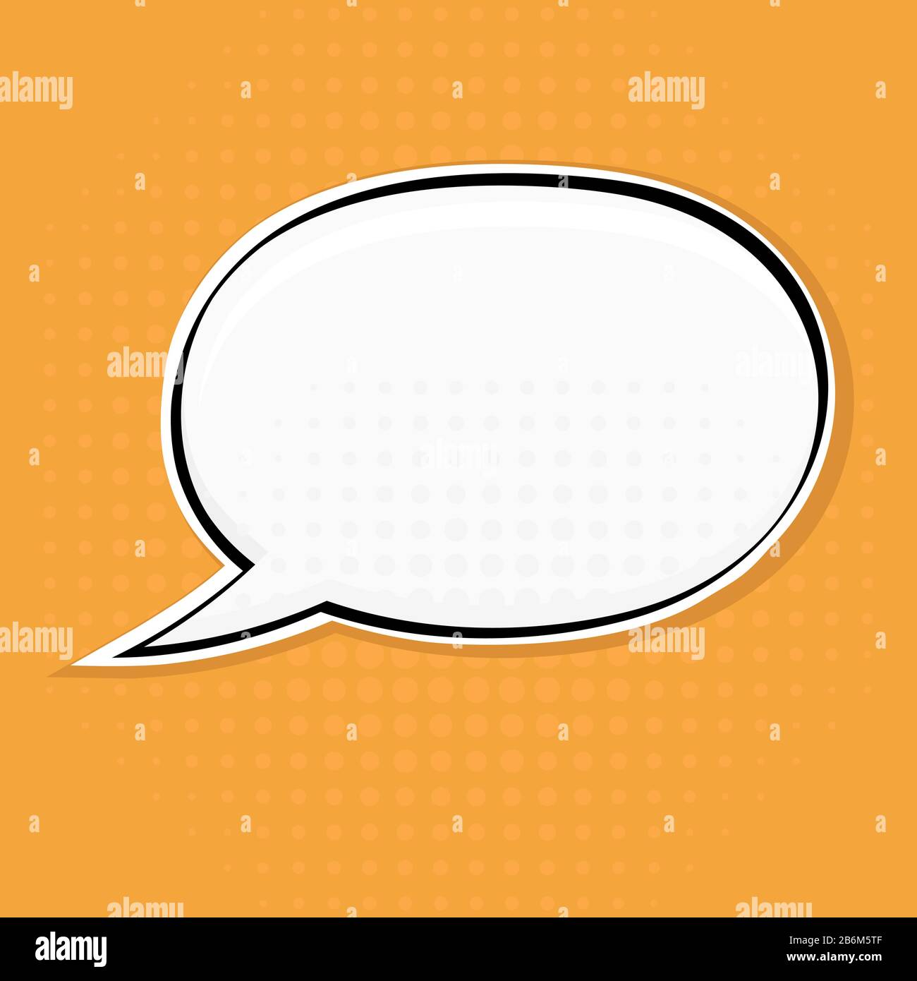 Speech bubble on yellow background. Pop art style Stock Vector